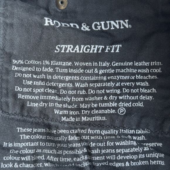 RODD & GUNN Jeans Straight Fit Burgundy Size 32R Cotton Luxury Pants Preppy - Picture 6 of 8